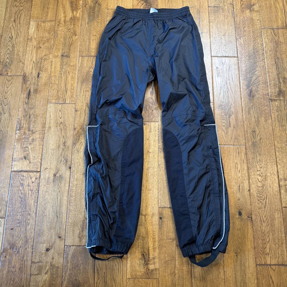 Harley Davidson Windbreaker Stirrup Rain Pants Black Nylon Waterproof Riding M - Picture 1 of 7